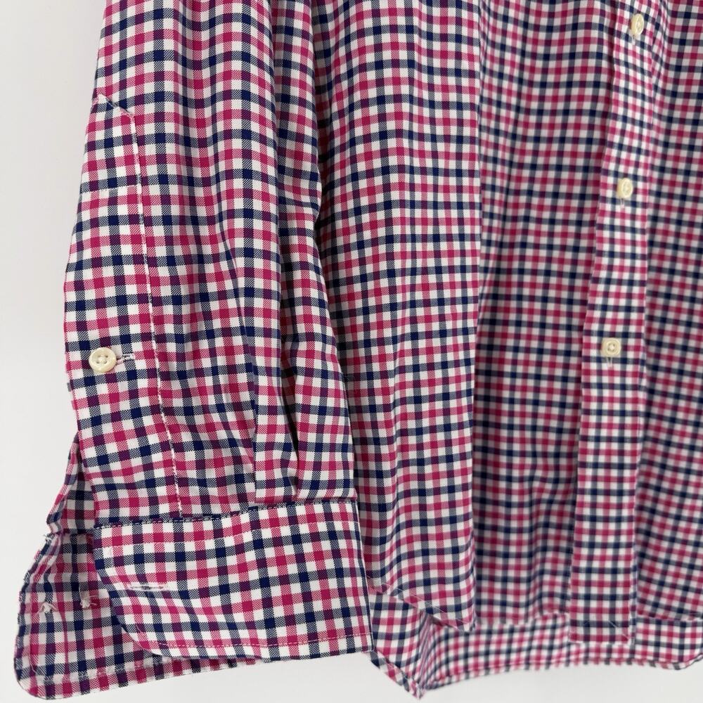 Ralph Lauren Shirt Pink White Blue Gingham Check Plaid Non Iron Mens Size Medium - Picture 3 of 10